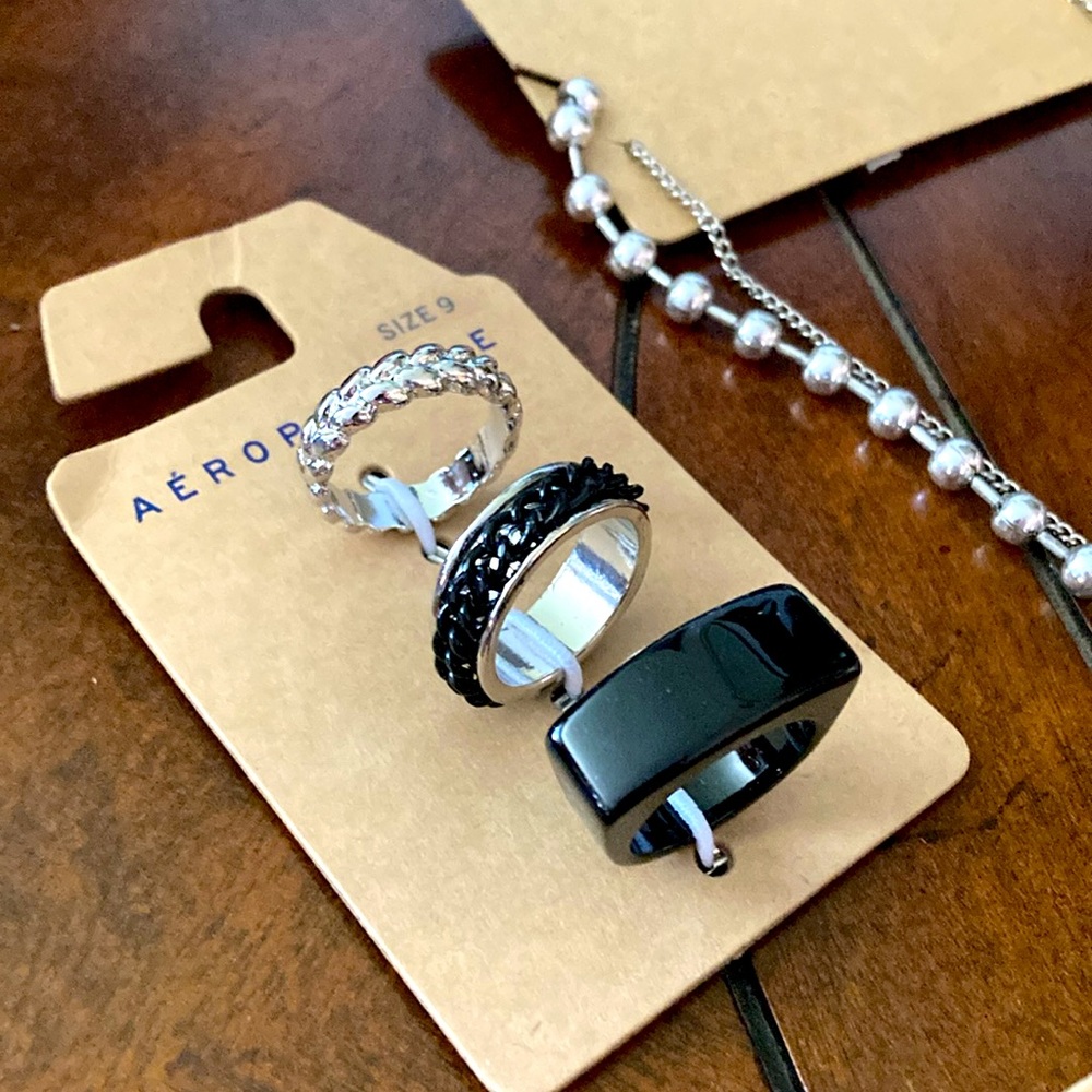 Aeropostale 5‎ Piece Jewelry Bundle #5 Angels, Silver & Rhinestones NWT 🐦‍⬛ - Picture 5 of 6